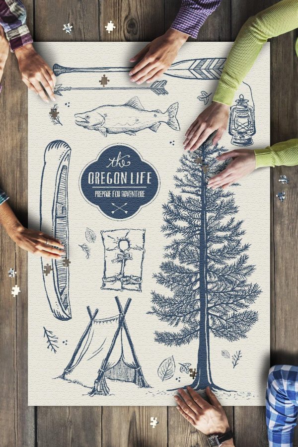 Oregon The Oregon Life Lake Collage Jigsaw Puzzle Set