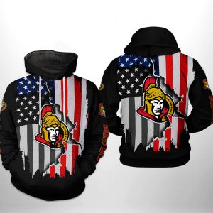 Ottawa Senators NHL US FLag Team 3D Printed Hoodie/Zipper Hoodie