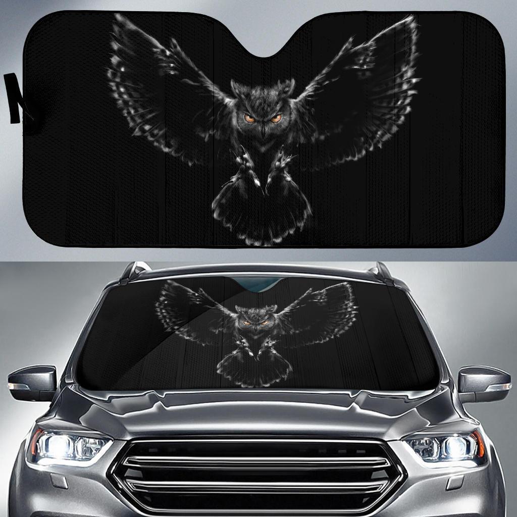 Owl In The Night Car Auto Sun Shade Owl In The Night Car Auto Sun Shade