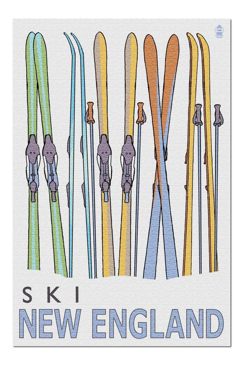 Painting Skis In Snow Jigsaw Puzzle Set Painting Skis In Snow Jigsaw Puzzle Set