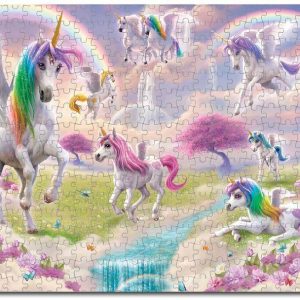 Painting Unicorn, Rainbow Jigsaw Puzzle Set