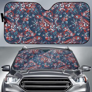 Paisley Floral Bohemian Car Auto Sun Shade
