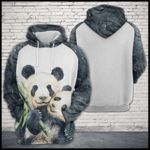 Panda Family 3D Printed Hoodie/Zipper Hoodie