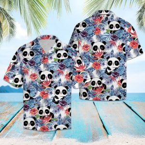 Panda Hawaiian Shirt Summer Button Up