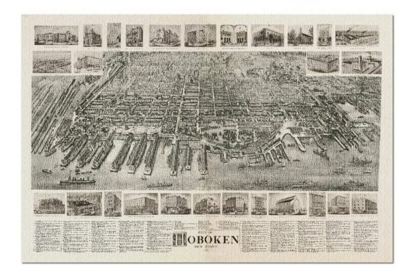 Panoramic Map, Hoboken (1904) Jigsaw Puzzle Set