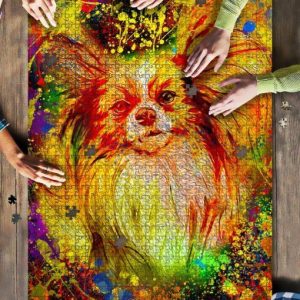 Papillon Dog Colorful Jigsaw Puzzle Set