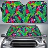 Parrot Banana Leaf Hawaii Car Auto Sun Shade