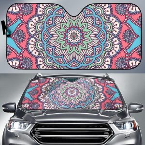 Pastel Mandala Bohemian Car Auto Sun Shade