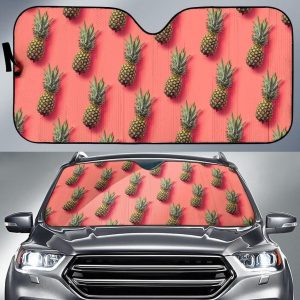 Pastel Pink Pineapple Car Auto Sun Shade