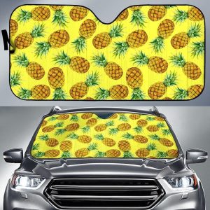 Pastel Yellow Pineapple Car Auto Sun Shade