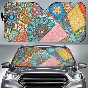 Patchwork Mandala Bohemian Car Auto Sun Shade