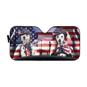 Patriot Dalmatian Car Auto Sun Shade