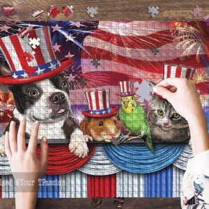 Patriotic Pets Love Americas Jigsaw Puzzle Set