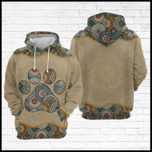 Pawprint Mandala 3D Printed Hoodie/Zipper Hoodie