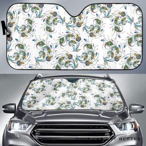 Peacock Feather Pattern Car Auto Sun Shade