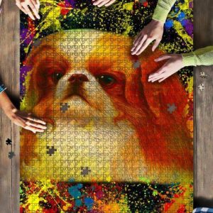 Pekingese Dog Colorful Jigsaw Puzzle Set
