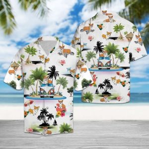 Pembroke Welsh Corgi Vacation Hawaiian Shirt Summer Button Up