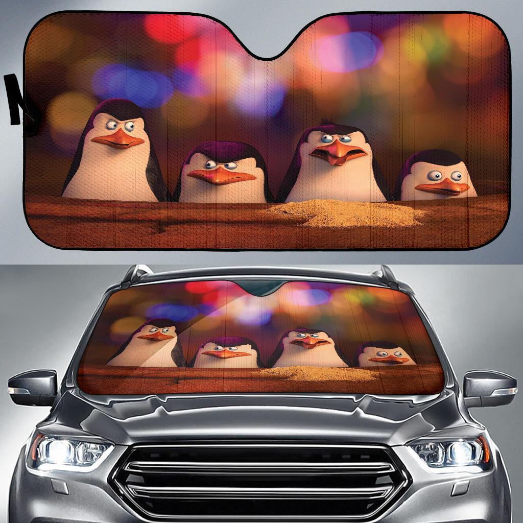 Penguins Of Madagascars Car Auto Sun Shade Penguins Of Madagascars Car Auto Sun Shade