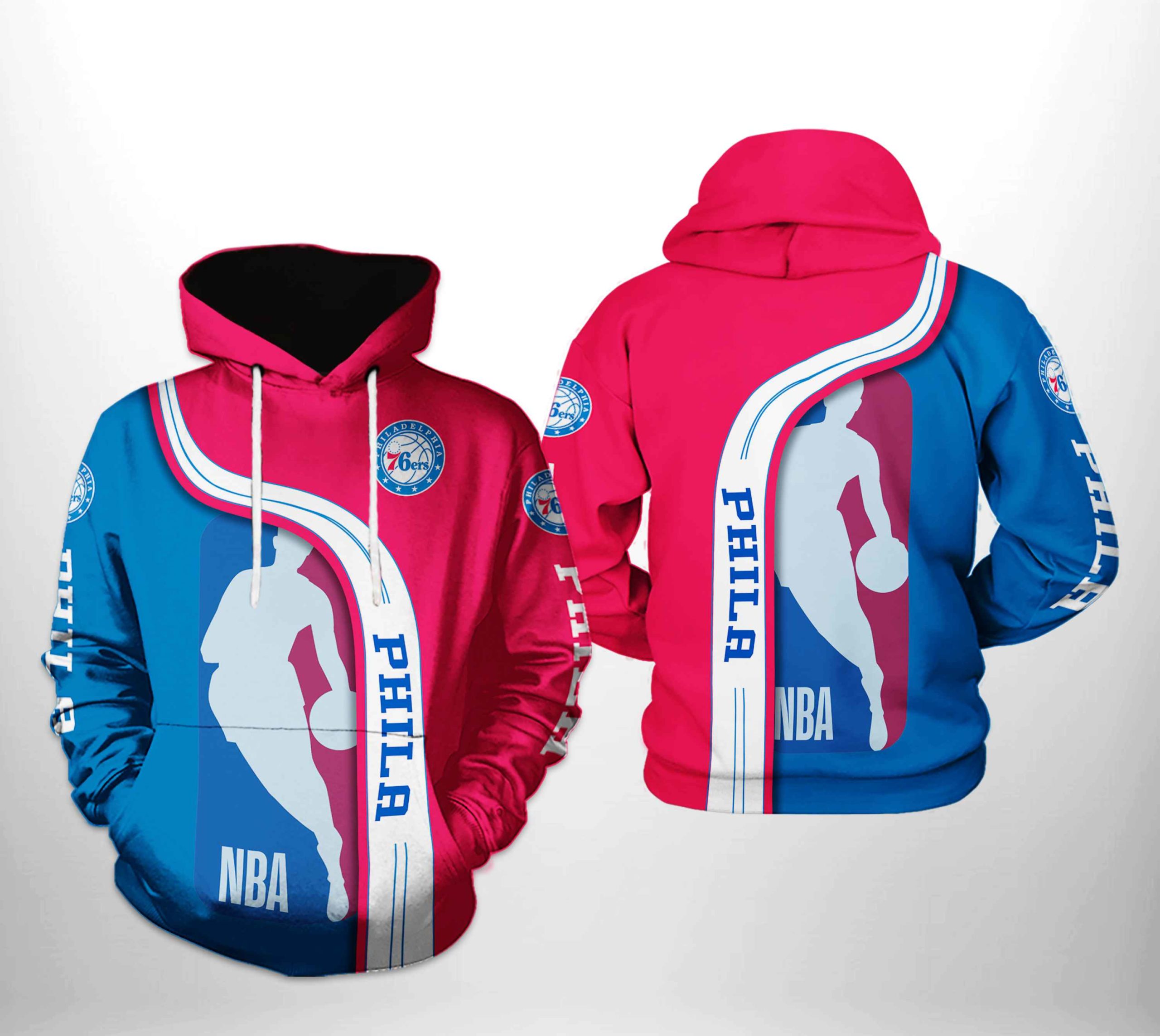 Philadelphia 76Ers NBA Team 3D Printed Hoodie/Zipper Hoodie Philadelphia 76Ers NBA Team 3D Printed Hoodie/Zipper Hoodie