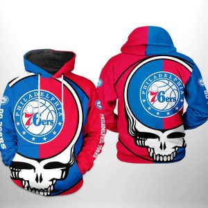 Philadelphia 76ers NBA Grateful Dead 3D Printed Hoodie/Zipper Hoodie