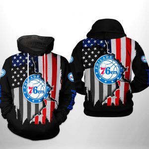 Philadelphia 76ers NBA US Flag Team 3D Printed Hoodie/Zipper Hoodie