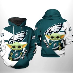 Philadelphia Eagles NFL Baby Yoda Team 3D Printed Hoodie/Zipper Hoodie