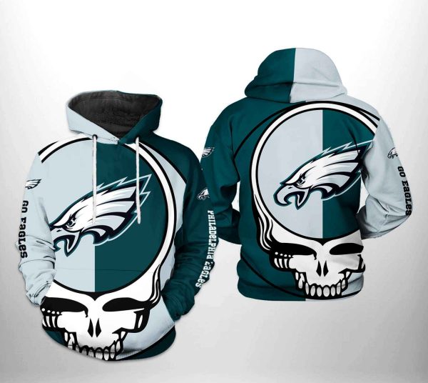 Philadelphia Eagles NFL Grateful Dead 3D Printed Hoodie/Zipper Hoodie