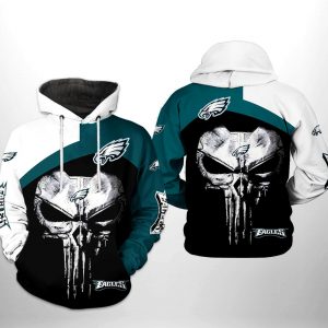 Philadelphia Eagles NFL Skull Punisher Team 3D Printed Hoodie/Zipper Hoodie