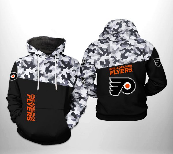 Philadelphia Flyers NHL Camo Veteran 3D Printed Hoodie/Zipper Hoodie