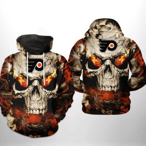 Philadelphia Flyers NHL Skull 3D Printed Hoodie/Zipper Hoodie