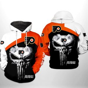 Philadelphia Flyers NHL Skull Punisher 3D Printed Hoodie/Zipper Hoodie