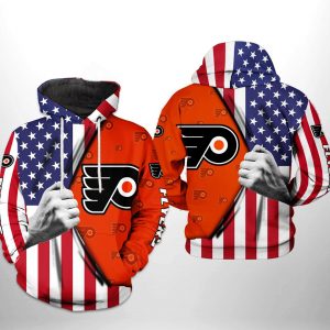 Philadelphia Flyers NHL US FLag 3D Printed Hoodie/Zipper Hoodie
