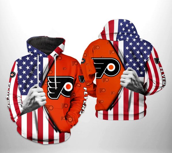 Philadelphia Flyers NHL US FLag 3D Printed Hoodie/Zipper Hoodie