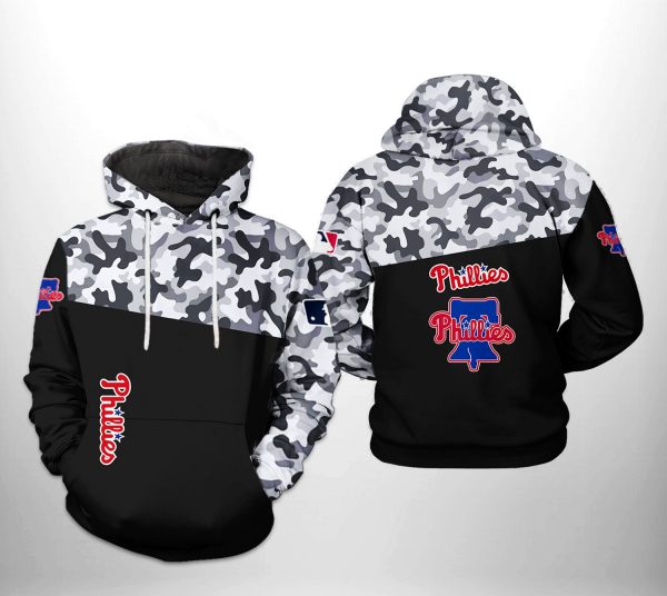 Philadelphia Phillies MLB Camo Veteran 3D Printed Hoodie/Zipper Hoodie