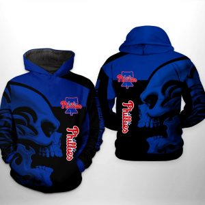 Philadelphia Phillies MLB Skull 3D Printed Hoodie/Zipper Hoodie