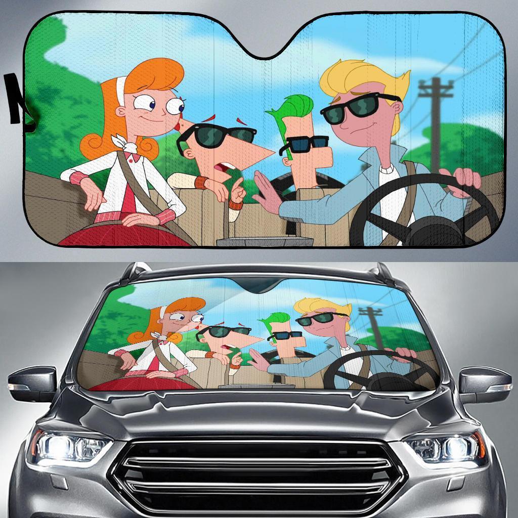 Phineas And Ferbs Car Auto Sun Shade Phineas And Ferbs Car Auto Sun Shade