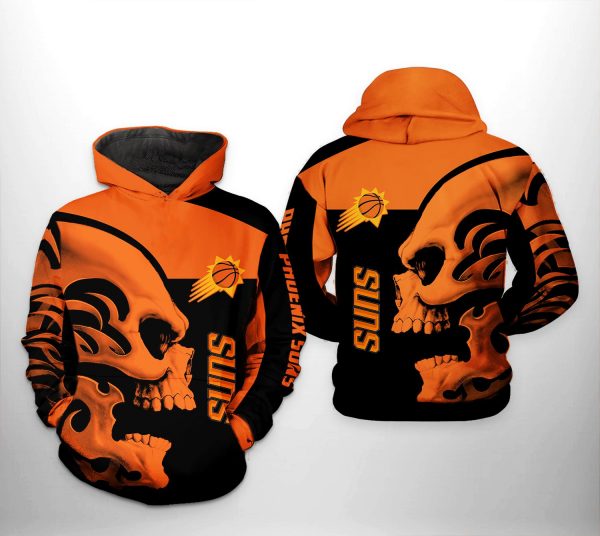 Phoenix Suns NBA Skull Team 3D Printed Hoodie/Zipper Hoodie