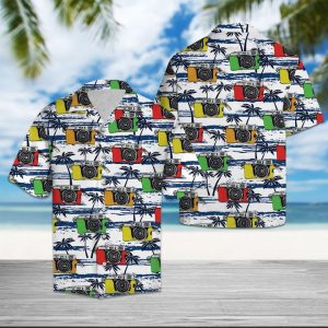 Photograph Sea Palm Tree Hawaiian Shirt Summer Button Up