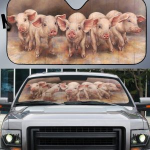 Pig Art Car Auto Sun Shade