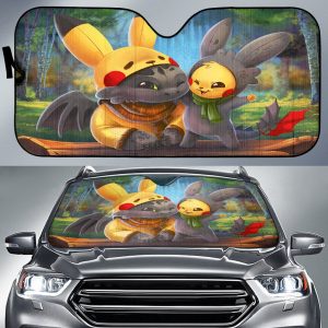 Pikachu And Toothles Cutes Movie Car Auto Sun Shade