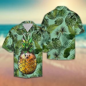 Pineapple Hedgehog Hawaiian Shirt Summer Button Up