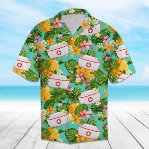 Pineapple Nurse Hawaiian Shirt Summer Button Up