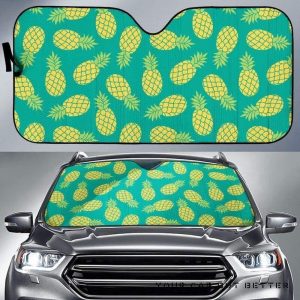 Pineapples Pattern Green Car Auto Sun Shade