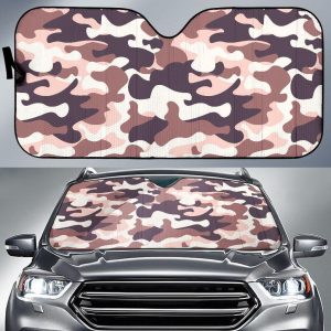 Pink Brown Camouflage Car Auto Sun Shade