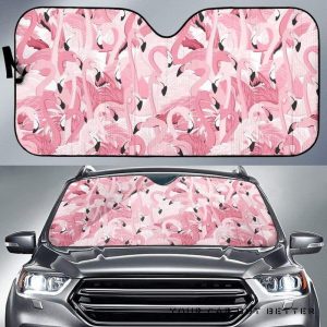 Pink Flamingos Pattern Car Auto Sun Shade