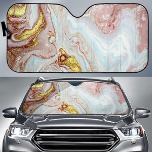 Pink Gold Liquid Marble Car Auto Sun Shade