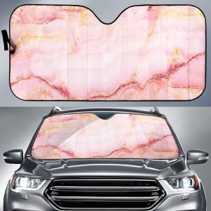 Pink Marble Car Auto Sun Shade