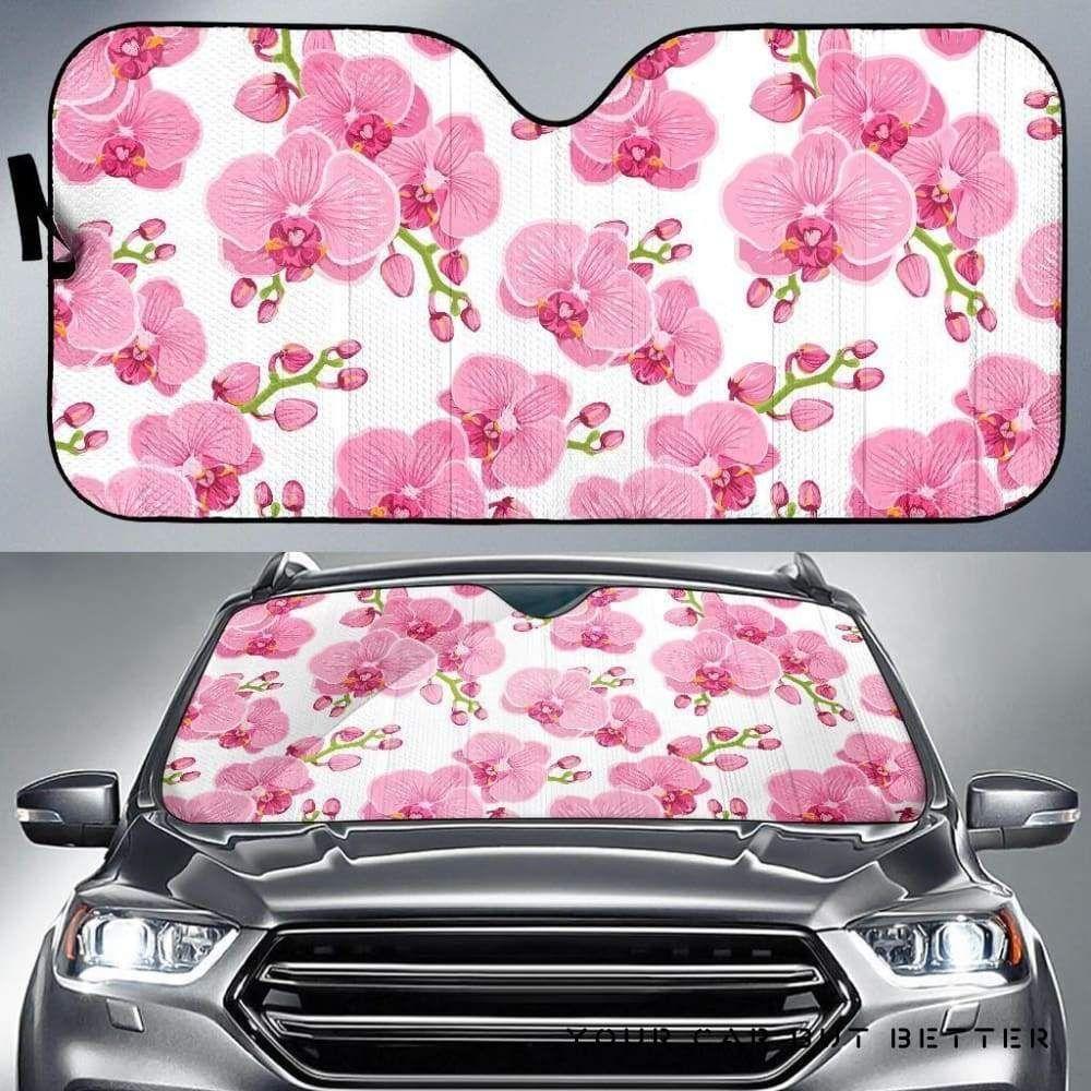 Pink Purple Orchid Pattern Car Auto Sun Shade Pink Purple Orchid Pattern Car Auto Sun Shade