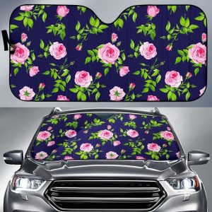 Pink Rose Floral Flower Car Auto Sun Shade
