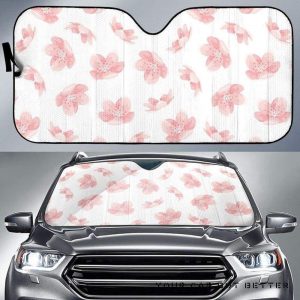 Pink Sakura Cherry Blossom Pattern Car Auto Sun Shade